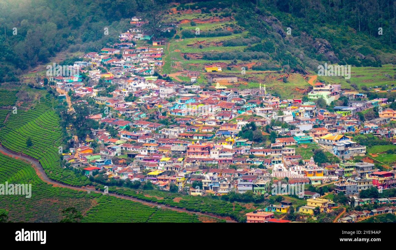 Colorful Hillside Village Stock Photo - Alamy