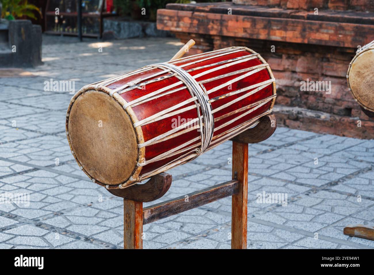 Asian traditional wooden drum for music festivals in Vietnam ...