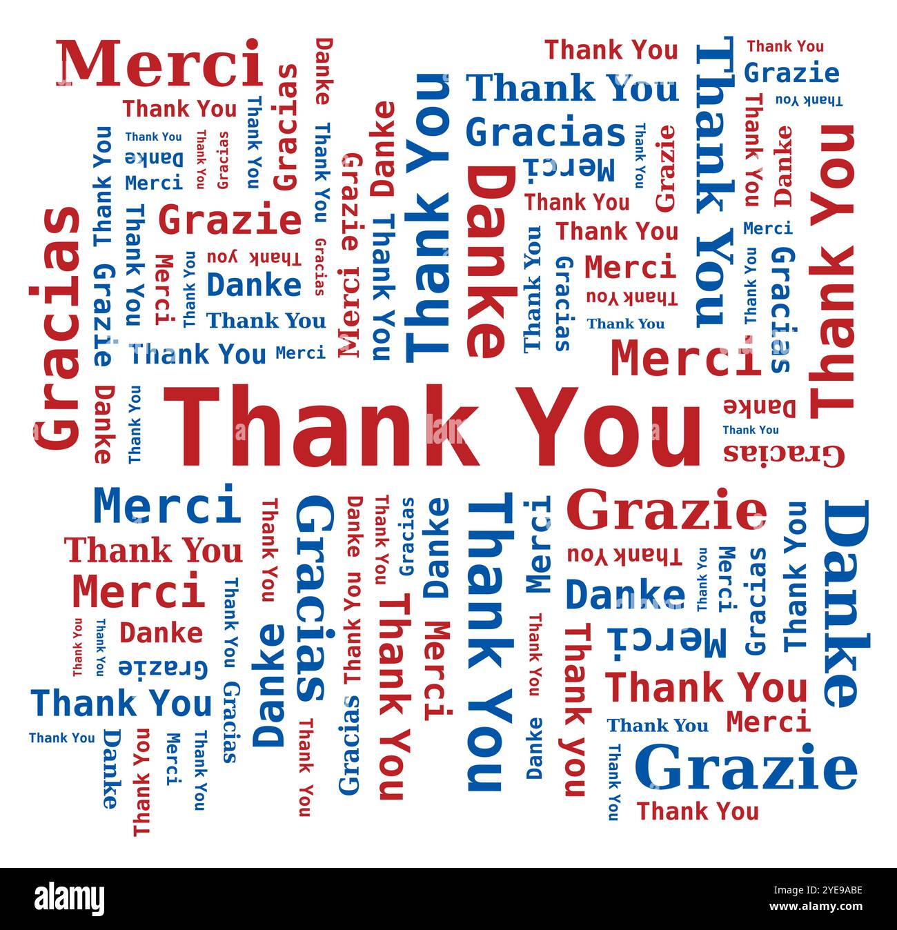Thank You Word Cloud in Different Languages - 5 Languages, English ...