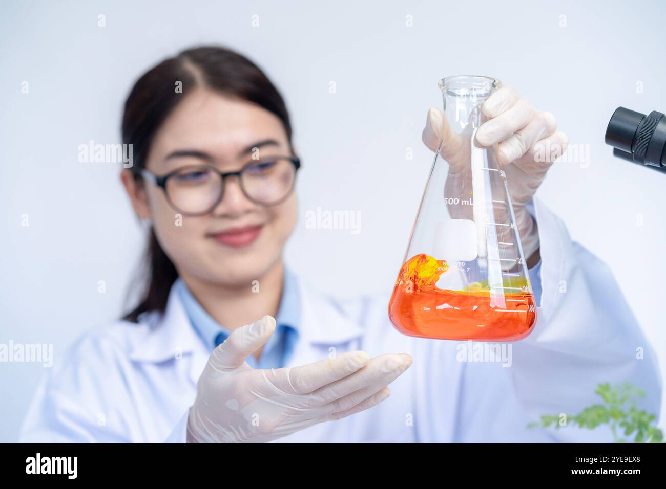 Female doctor examining a tube hi-res stock photography and images - Alamy