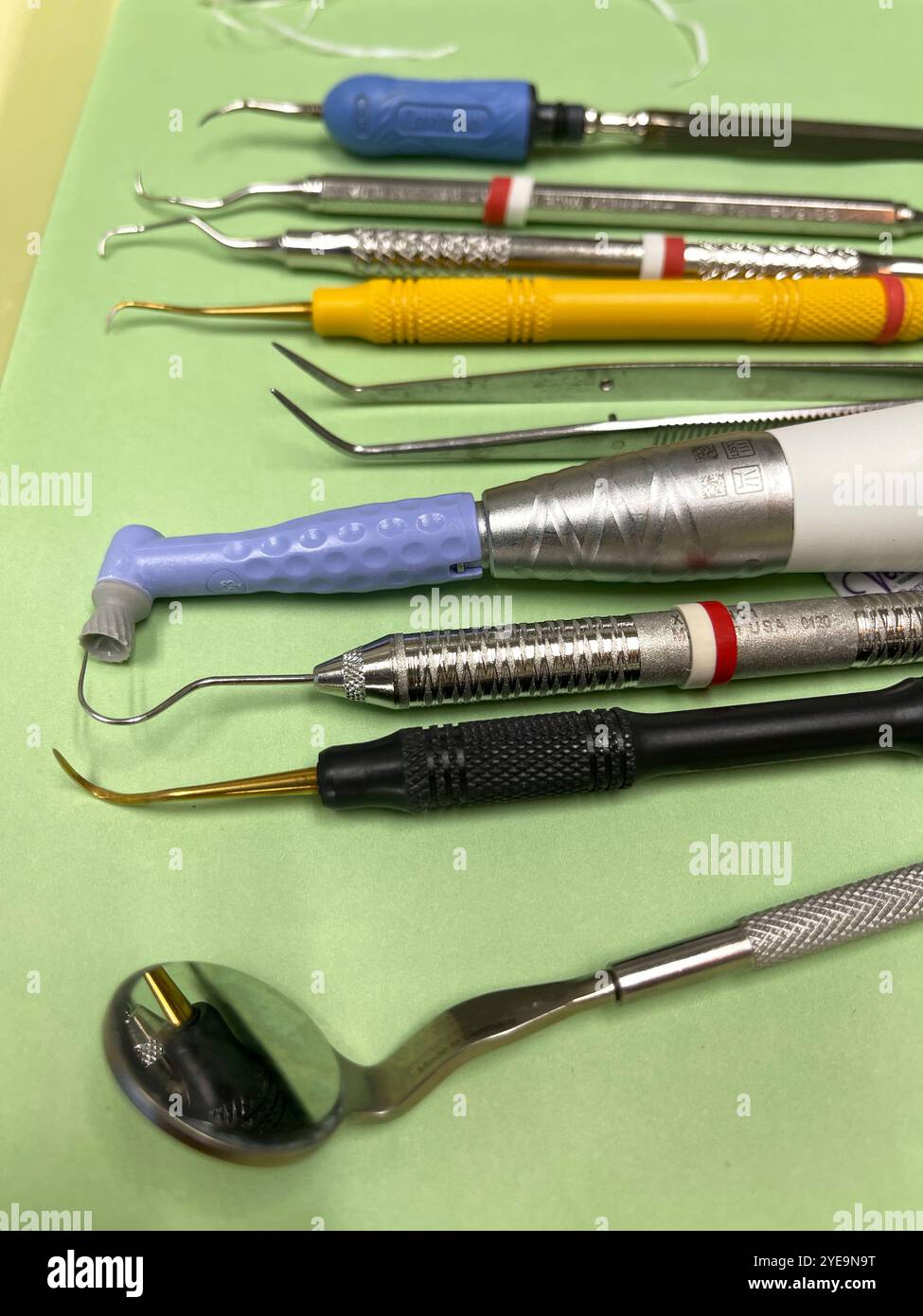 Dentist's instruments on a tray - Smartphone Captured Stock Image