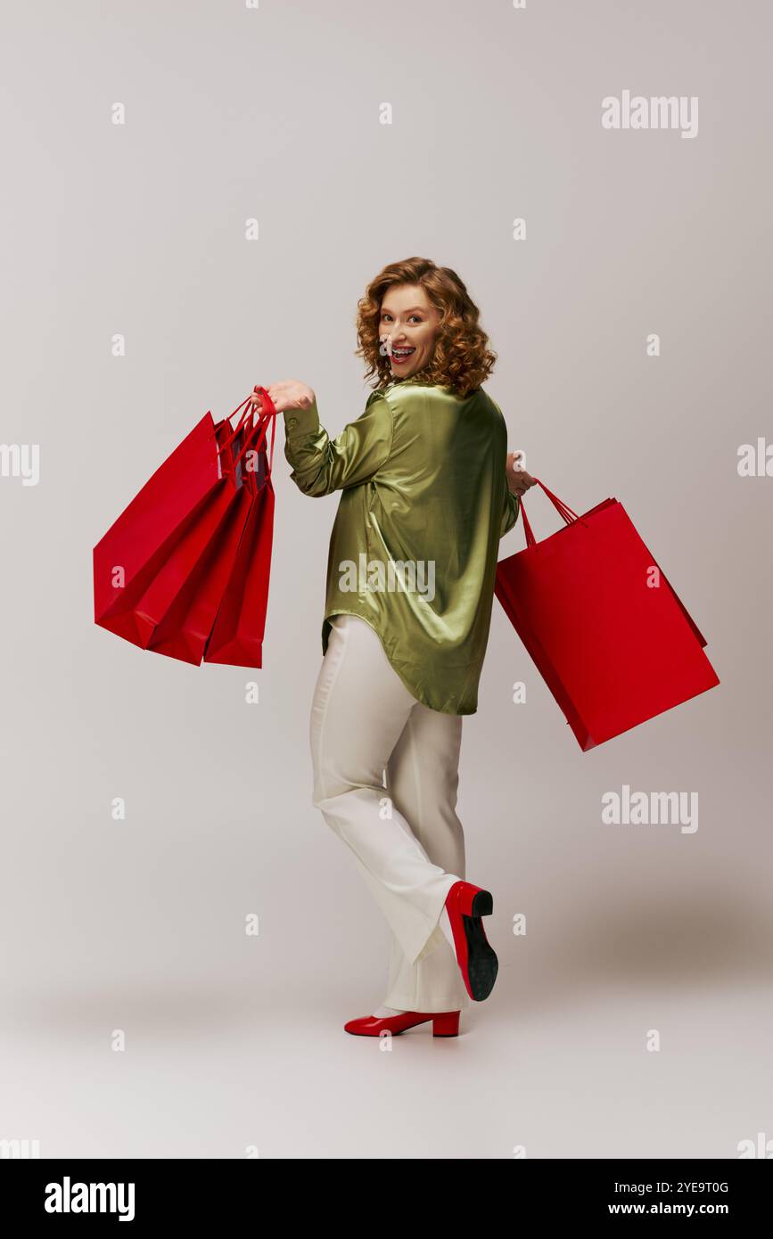 Cheerful woman red hair walks hi-res stock photography and images - Alamy