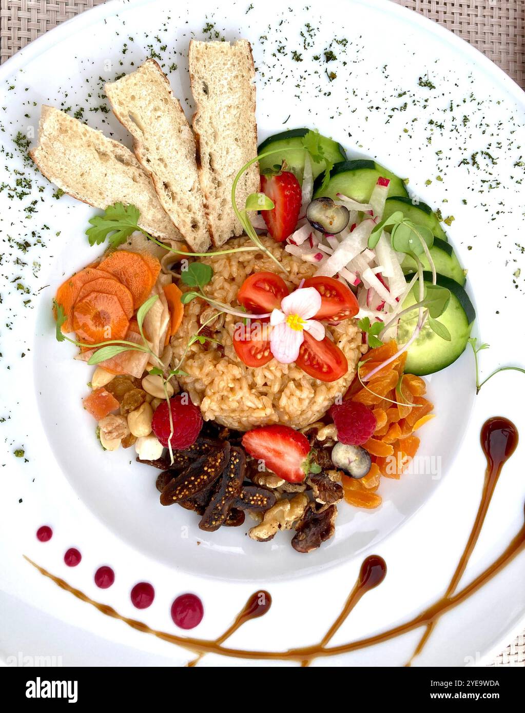 A beautifully presented light salad lunch. - Smartphone Captured Stock Image