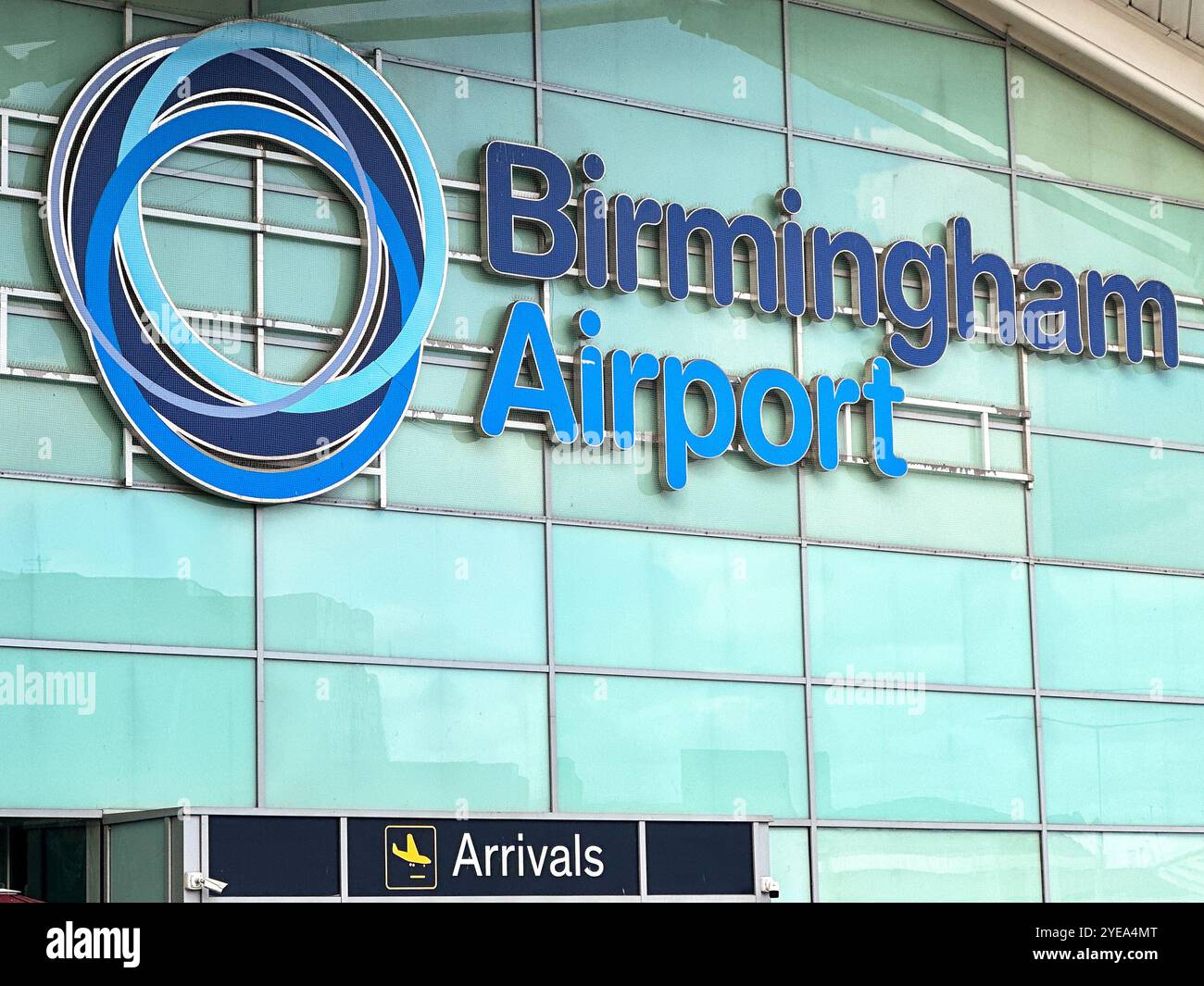 Birmingham, West Midlands, UK: Exterior view of the Birmingham airport terminal building. - Smartphone Captured Stock Image Birmingham, West Midlands, UK: Exterior view of the Birmingham airport terminal building. - Smartphone Captured Stock Image