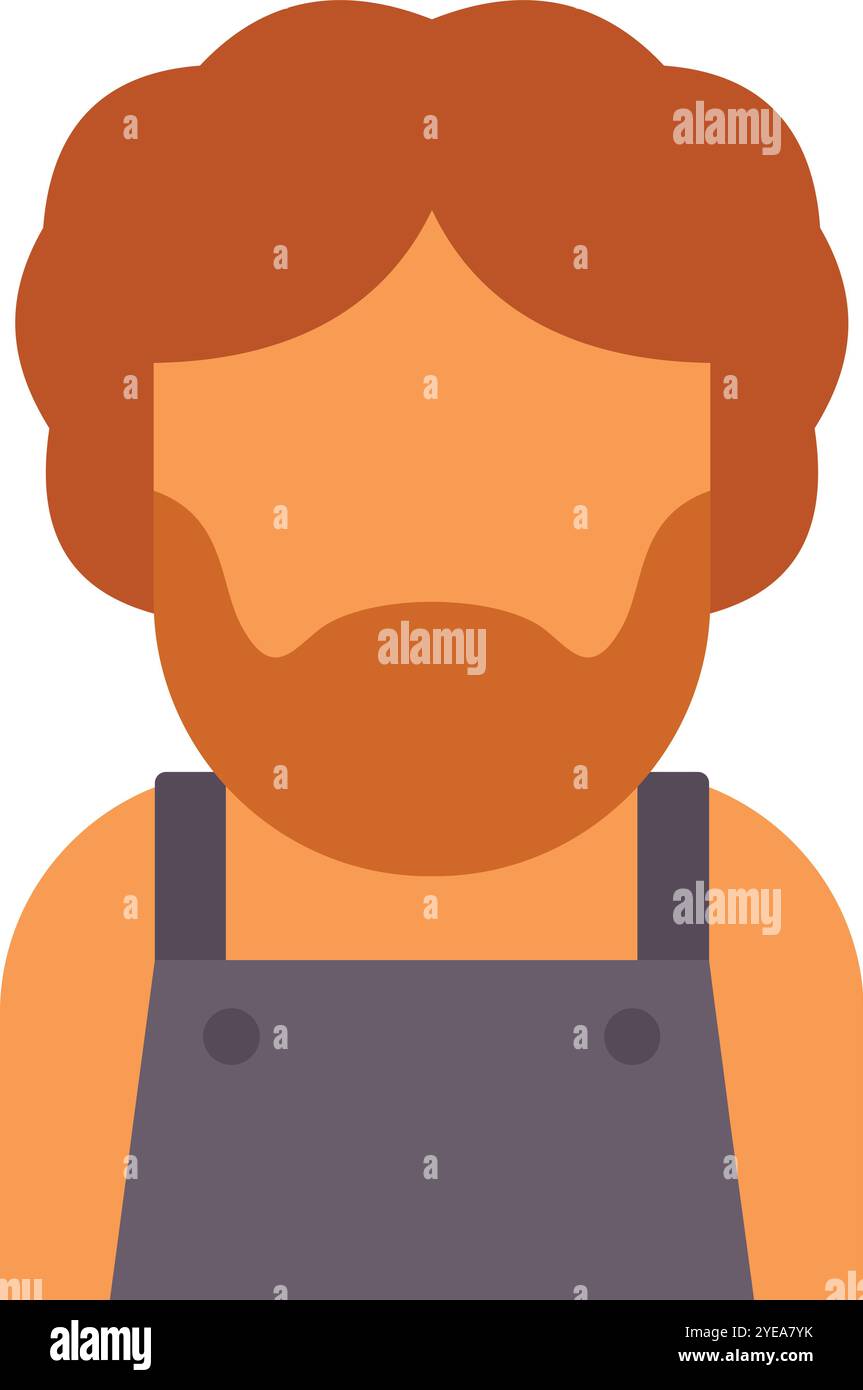 Faceless avatar icon of a construction worker wearing overalls and ...