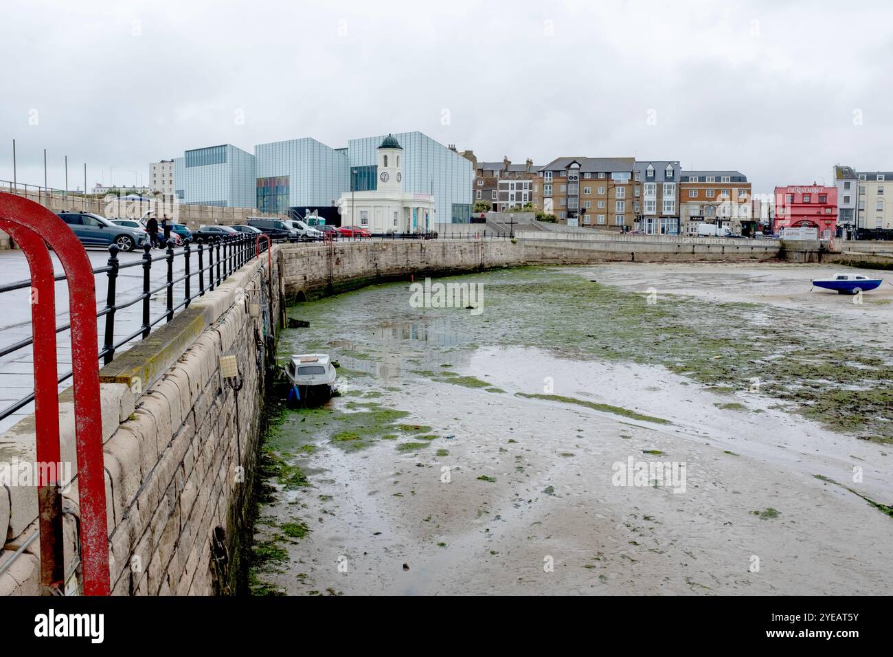 Boats at low tide on the beach in Margate in Kent Stock Photo Alamy