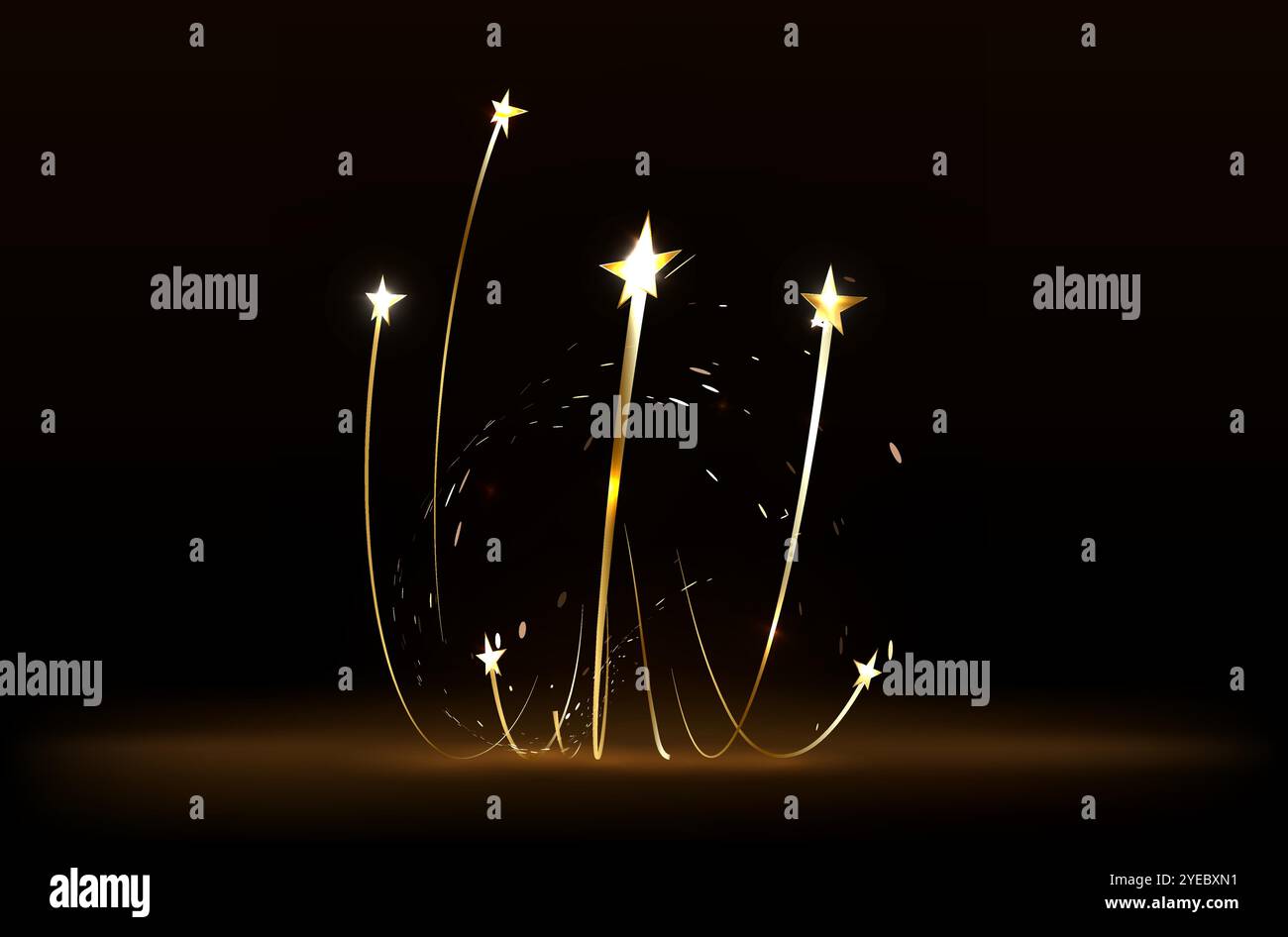 Black background with a gold stars. Vector illustration Stock Vector ...