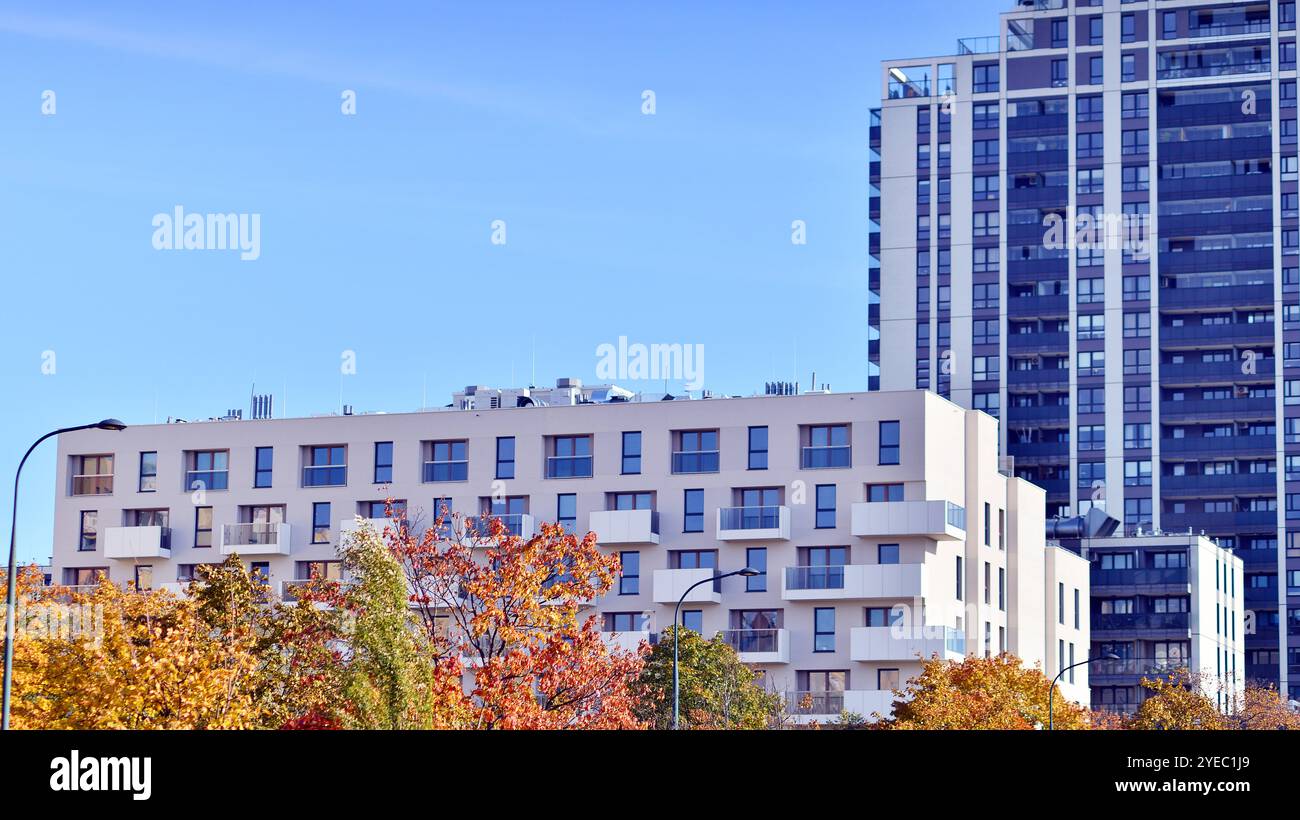 Gallery Detail: Modern High Rise Apartment Building In White Stand Tall Against