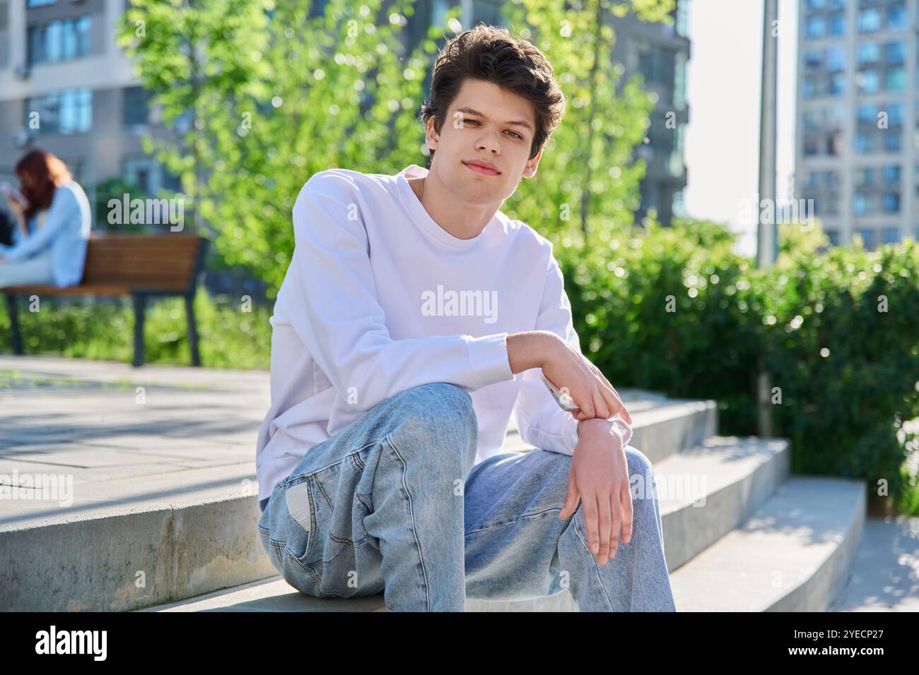 Handsome teenager male outdoor hi-res stock photography and images - Alamy