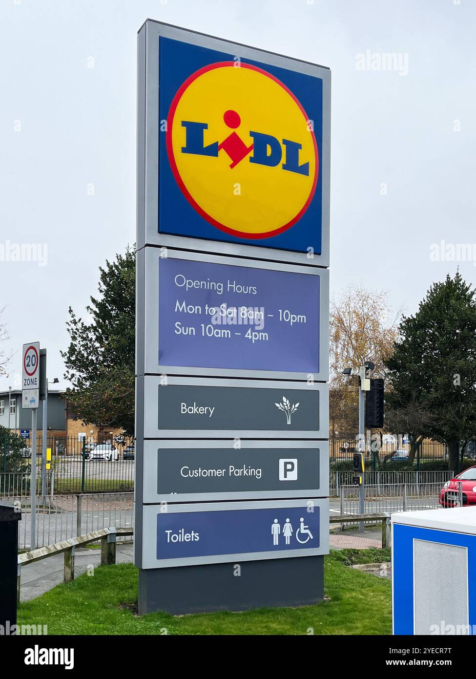 A Lidl discount store sign, uk - Smartphone Captured Stock Image
