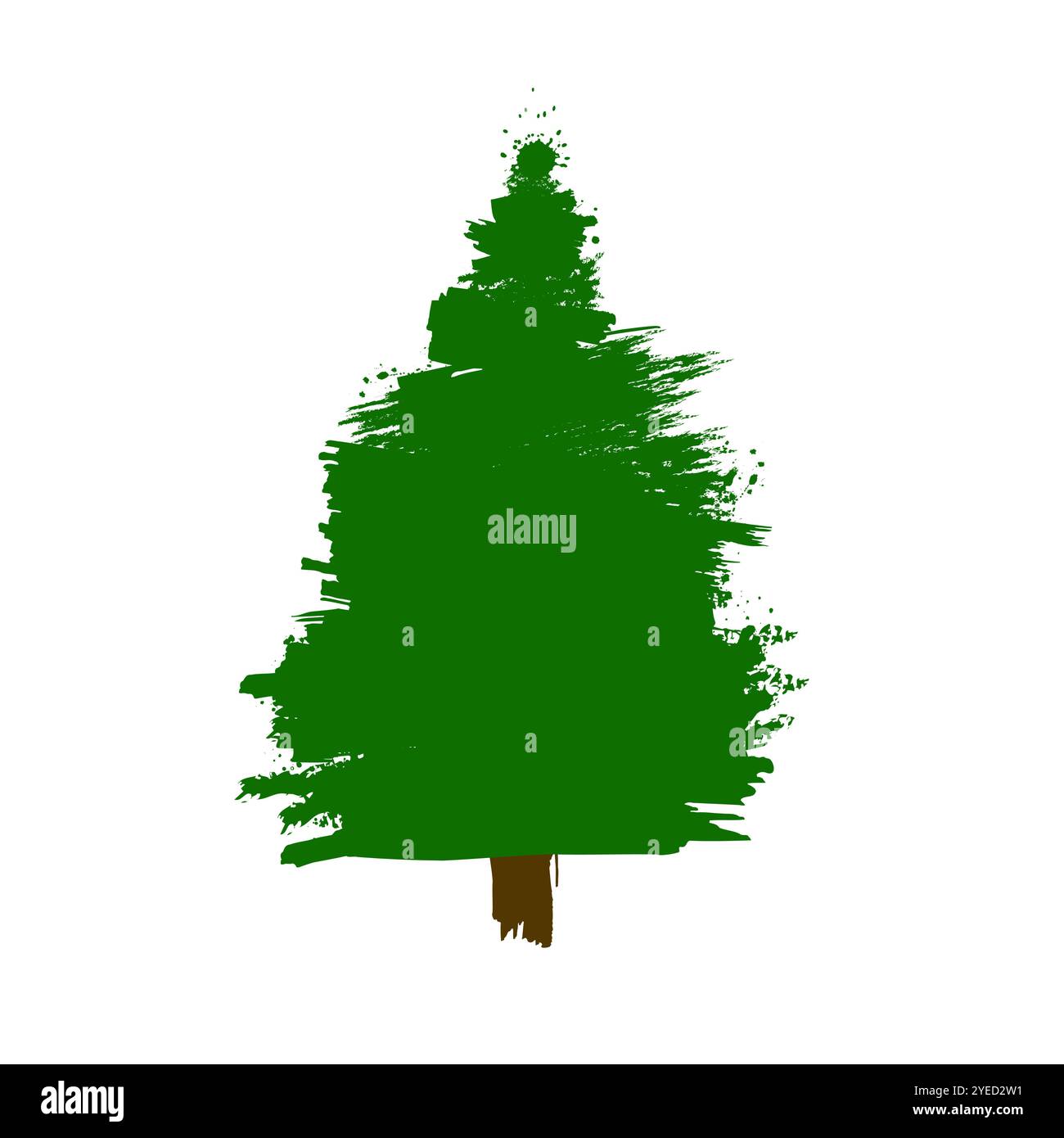 Christmas tree brush strokes. hand drawing. Not AI, Vector ...