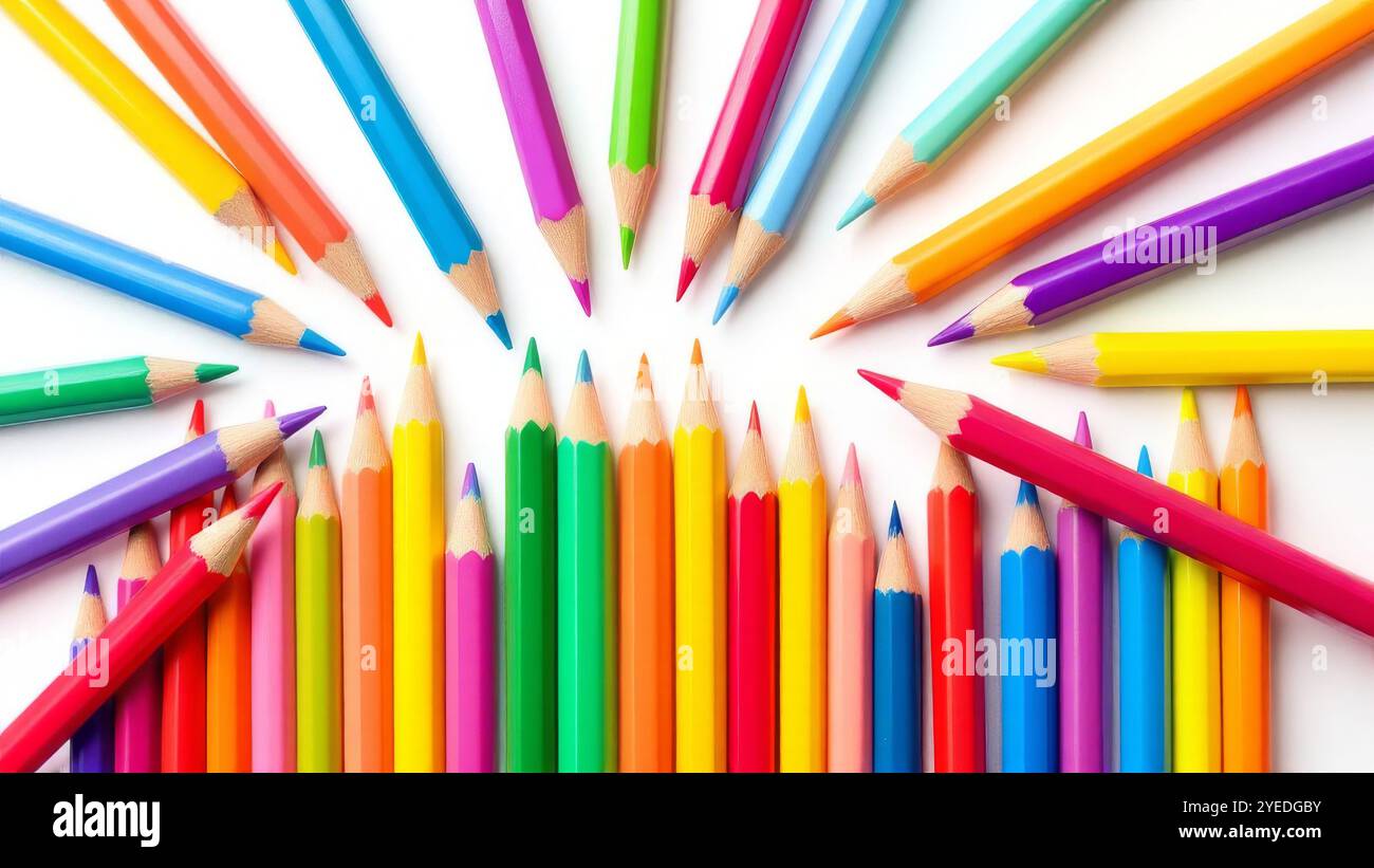 Color pencils isolated on white background Stock Photo - Alamy