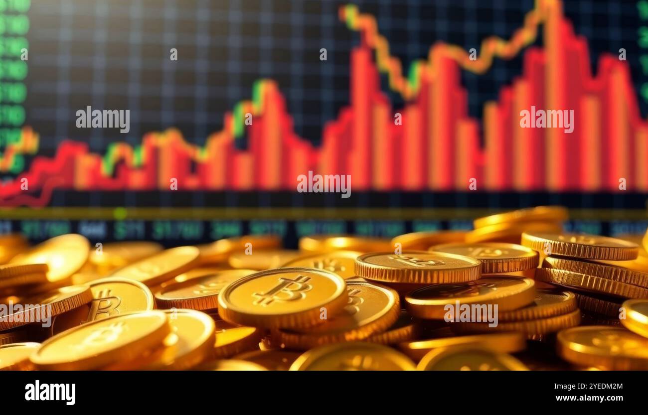 gold bullion and rise of gold prices with charts Stock Photo - Alamy