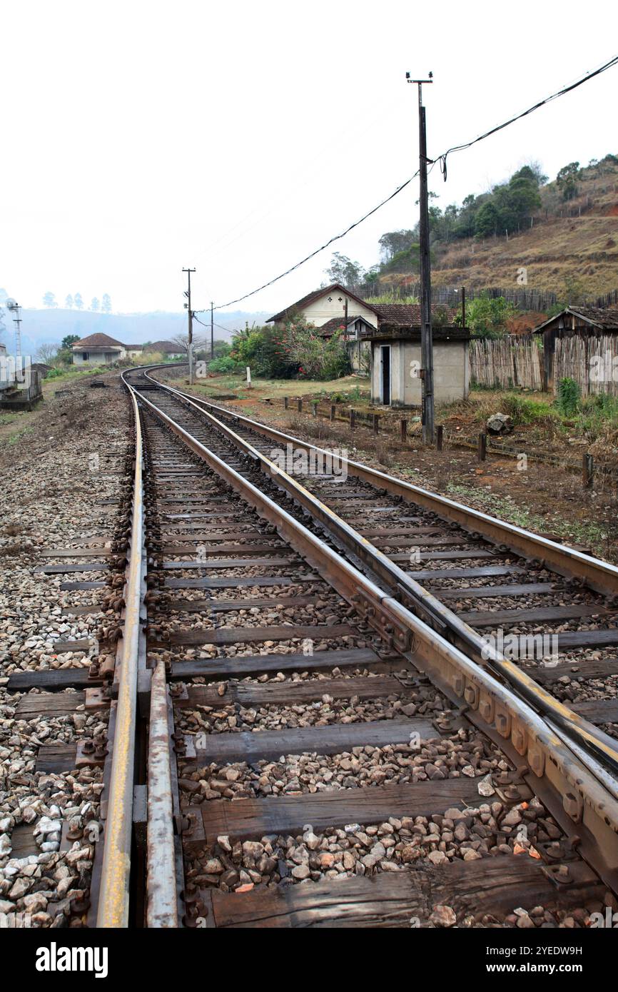 old railroad in Mantiqueira, countryside of Minas Gerais, Brazil Stock ...