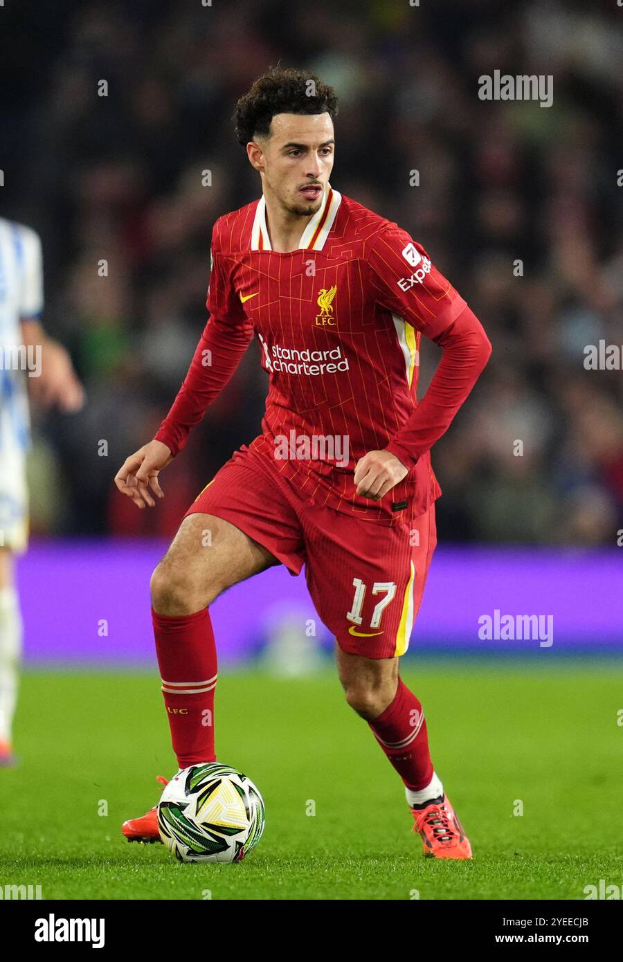 Liverpool's Curtis Jones during the Carabao Cup fourth round match at American Express Stadium, Brighton. Picture date: Wednesday October 30, 2024. Stock Photo