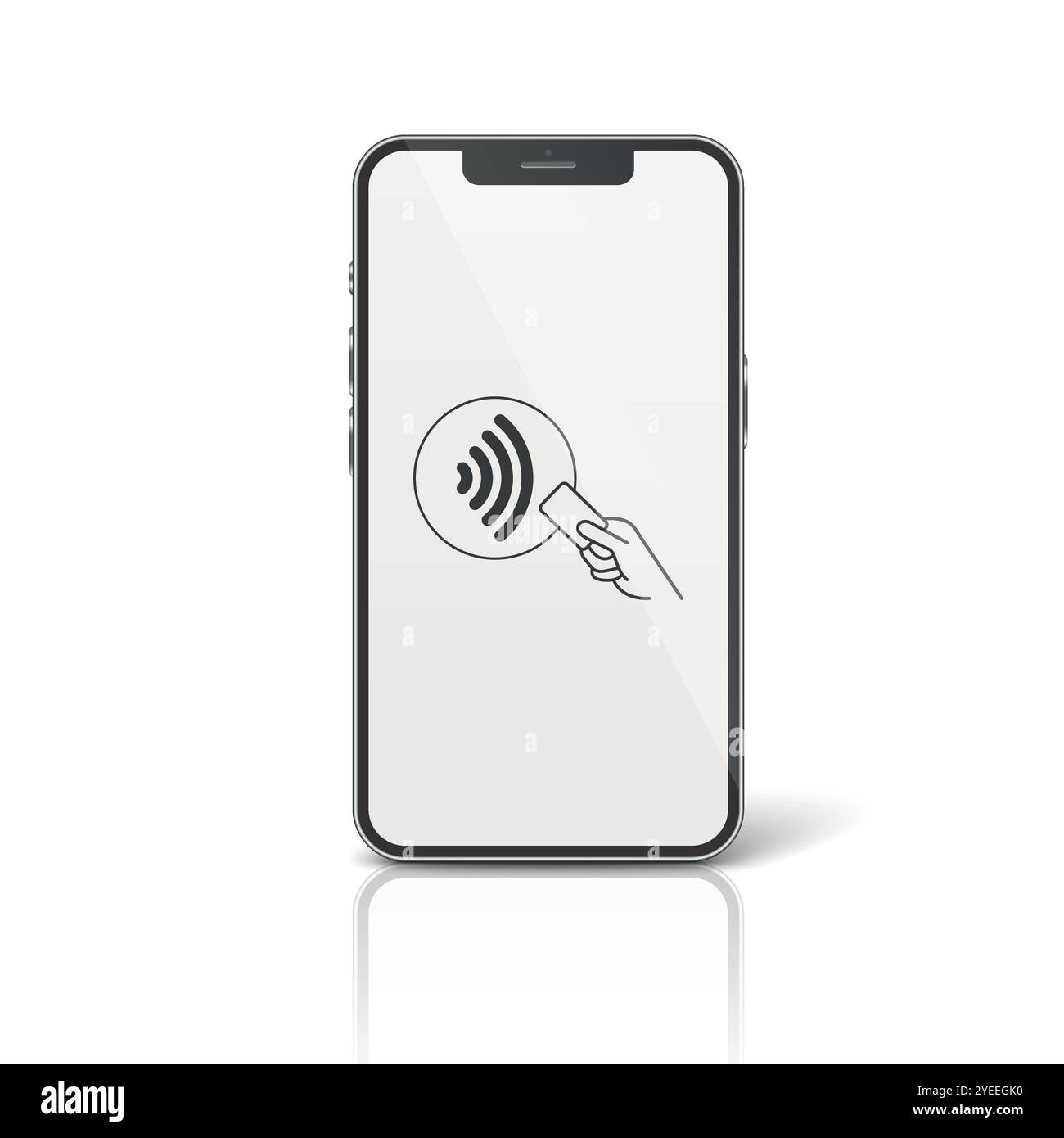 Realistic Smartphone Vector Illustration with Contactless Payment Icon ...
