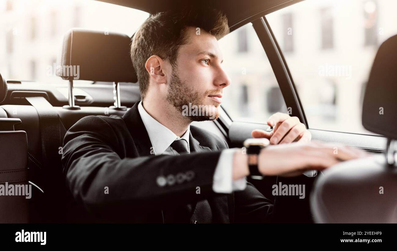 Businessman sitting window looking hi-res stock photography and images ...