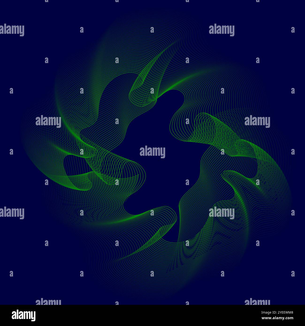 Vector abstract glowing wave lines on dark blue background. Striped ...