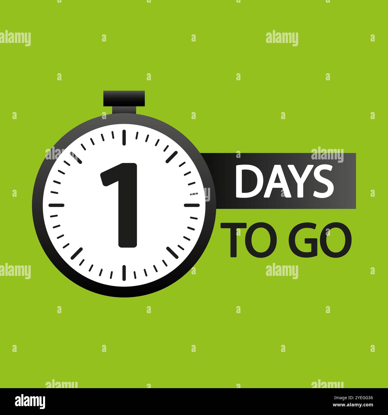Number one focus. Stopwatch and 1 day. Green background banner. Vector ...