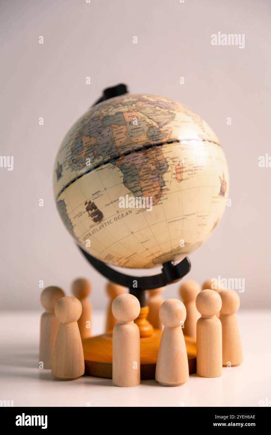 Embracing diversity and inclusion, the global community joins hands in oneness, fostering connection, cooperation, harmony, peace, and support across Stock Photo