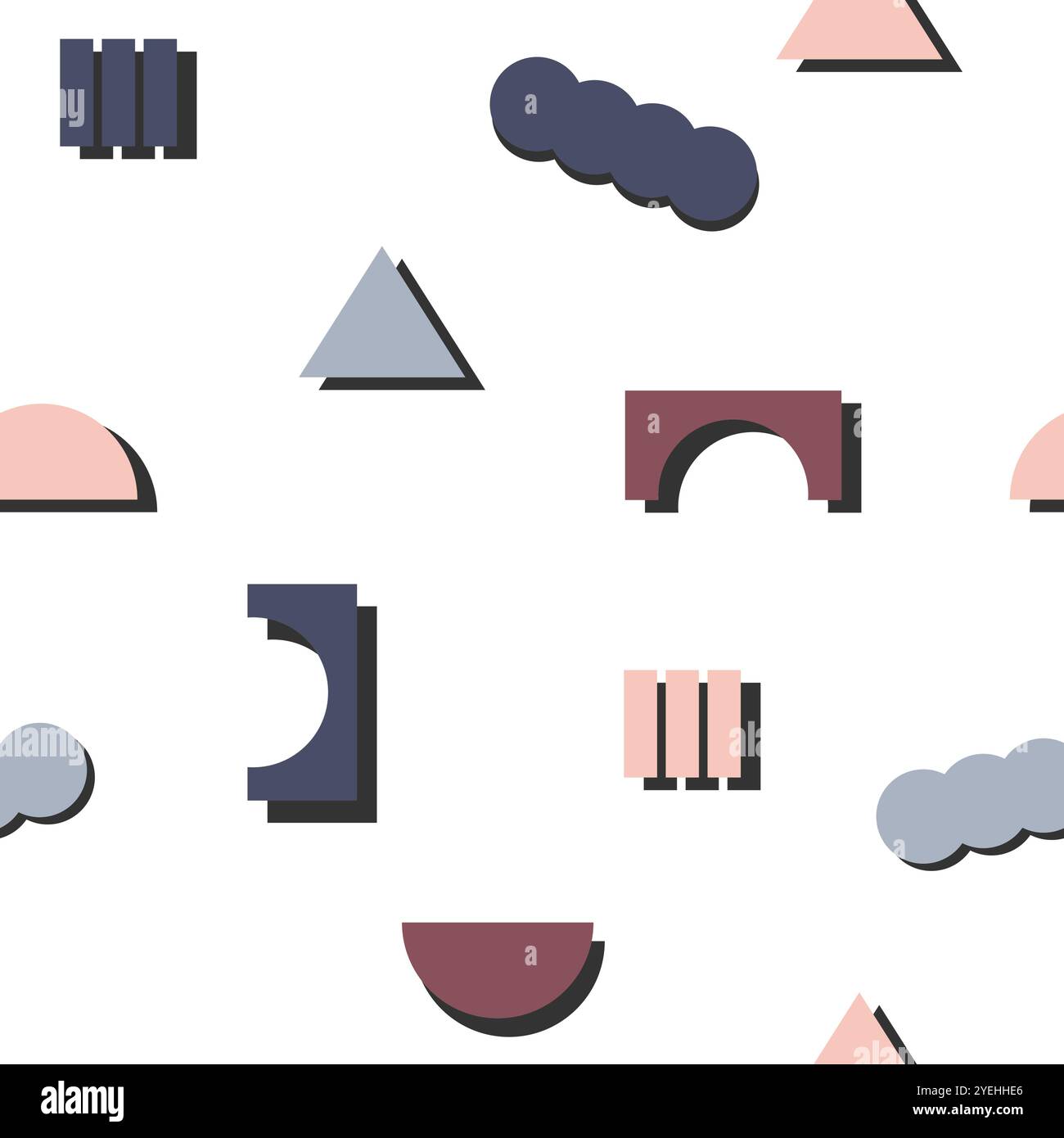 Repeating pattern of geometric shapes in shades of blue hi-res stock ...