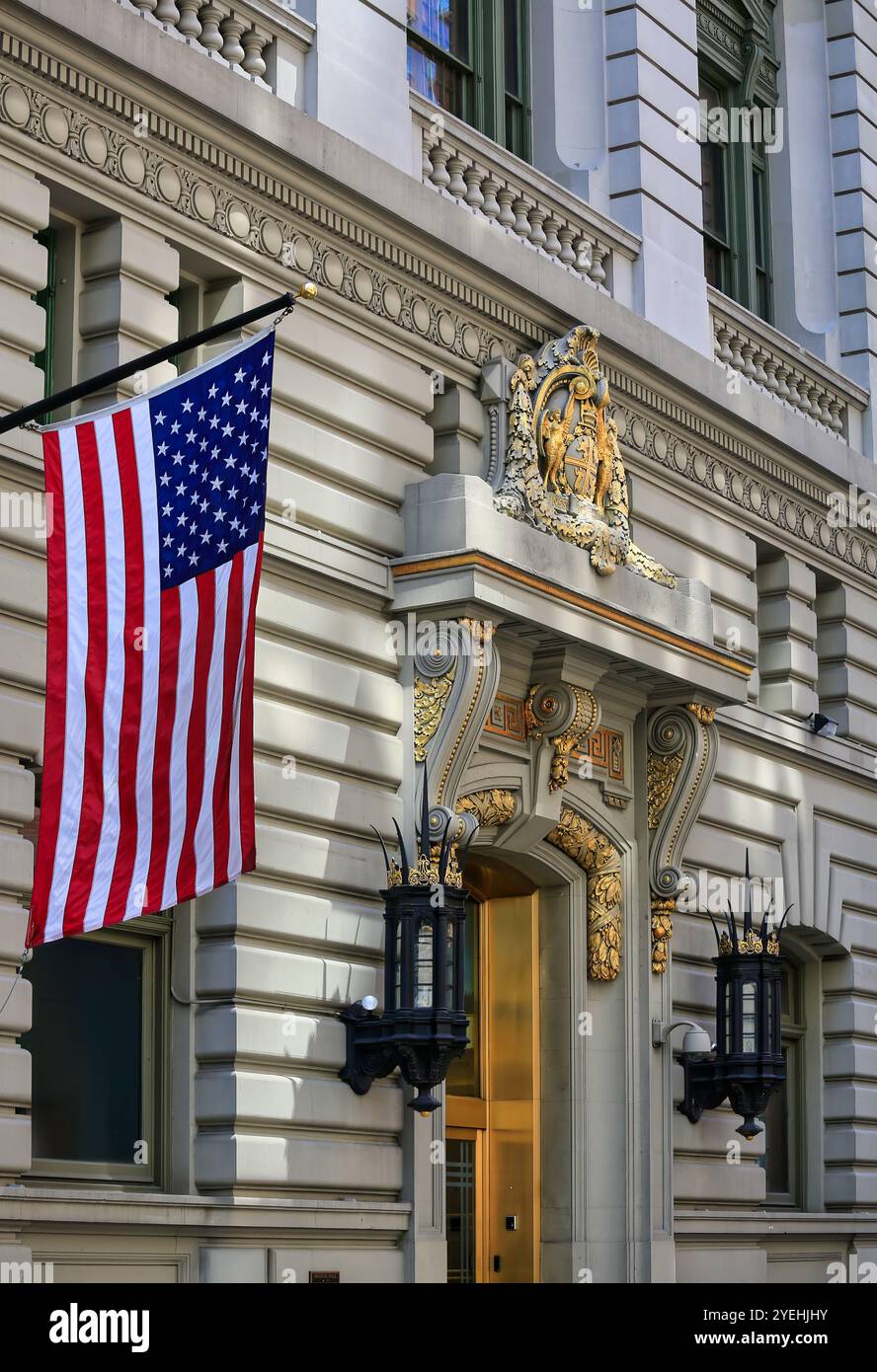 New York, USA - May 12, 2018: The Masonic Hall of the Grand Lodge of the Free and Accepted Masons of the State of New York Stock Photo