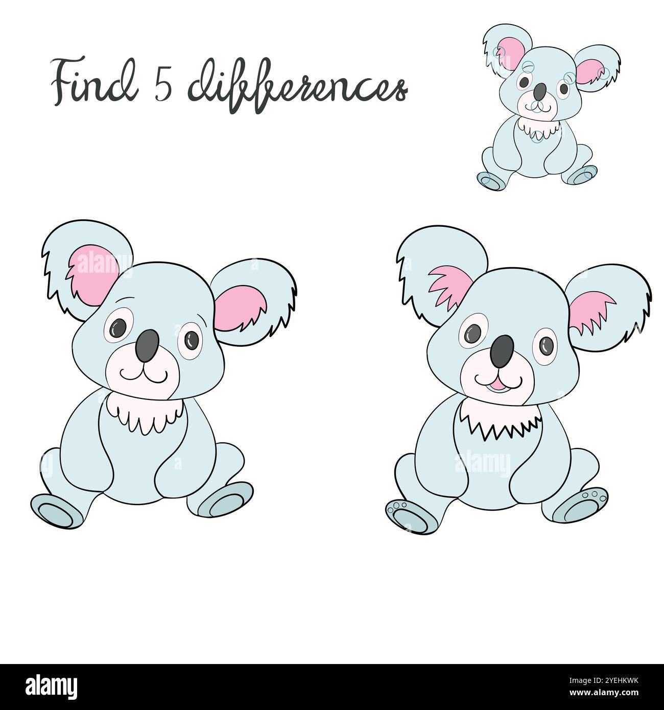 Find differences kids layout for game Stock Vector Image & Art - Alamy