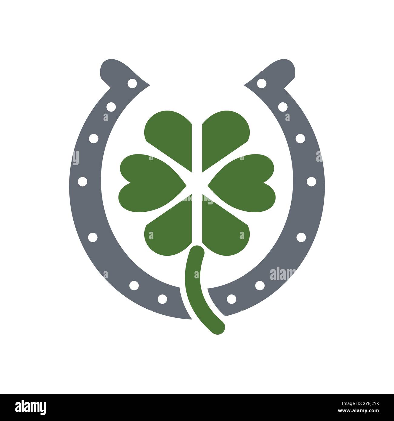 horseshoe clover icon logo design template Stock Vector