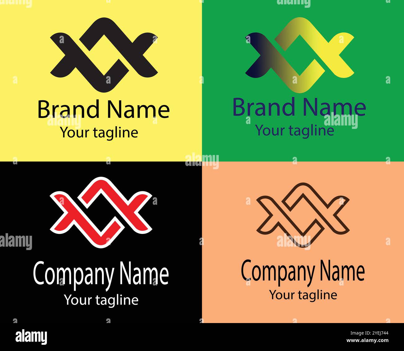 Four different shapes of a logo design for business companies Stock ...