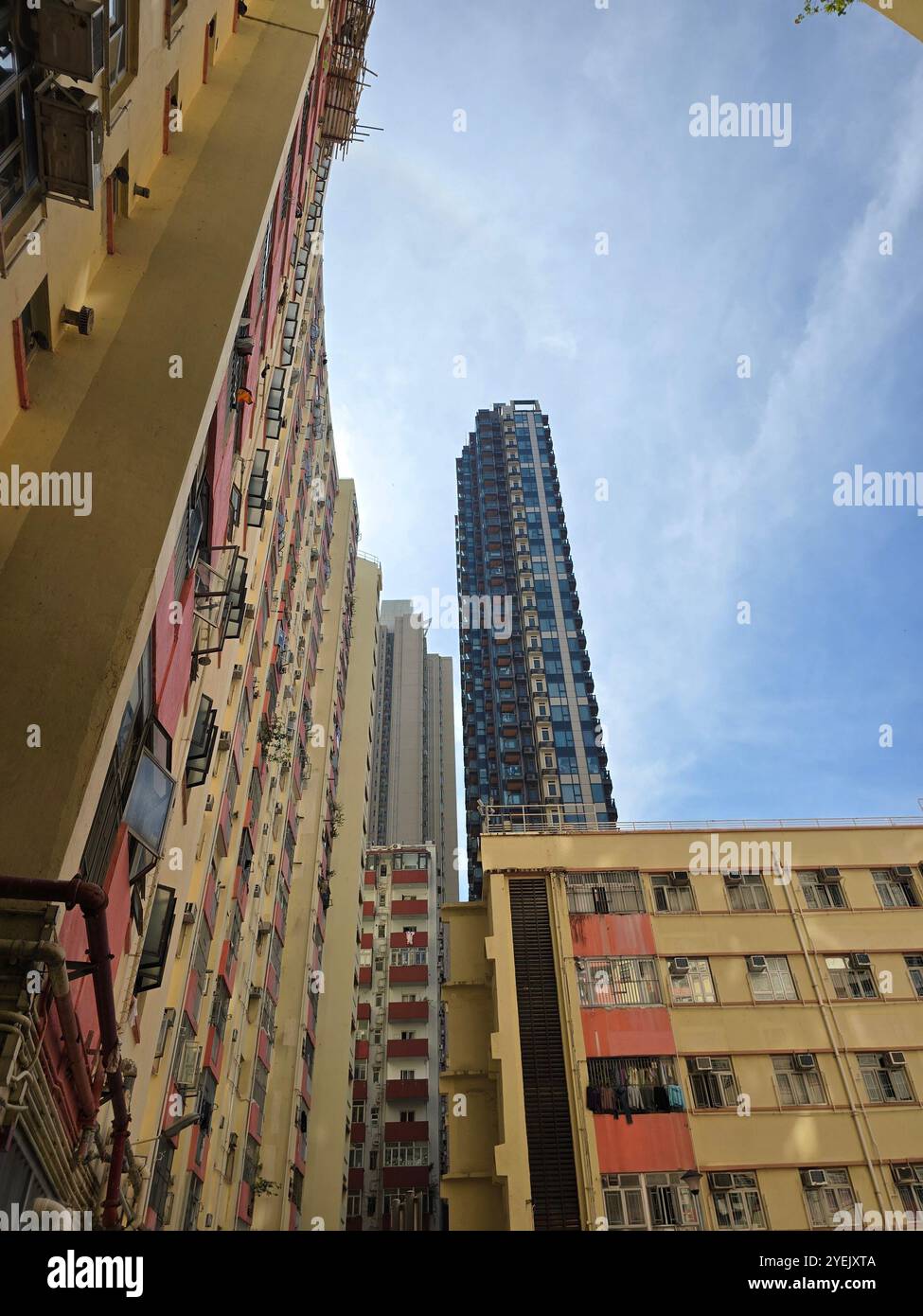 The Model Housing estate on King's road in Quarry Bay, Hong Kong. - Smartphone Captured Stock Image