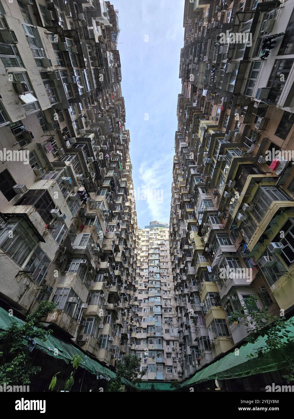The Monster building ( Yick Fat building ) in Quarry Bay, Hong Kong. - Smartphone Captured Stock Image