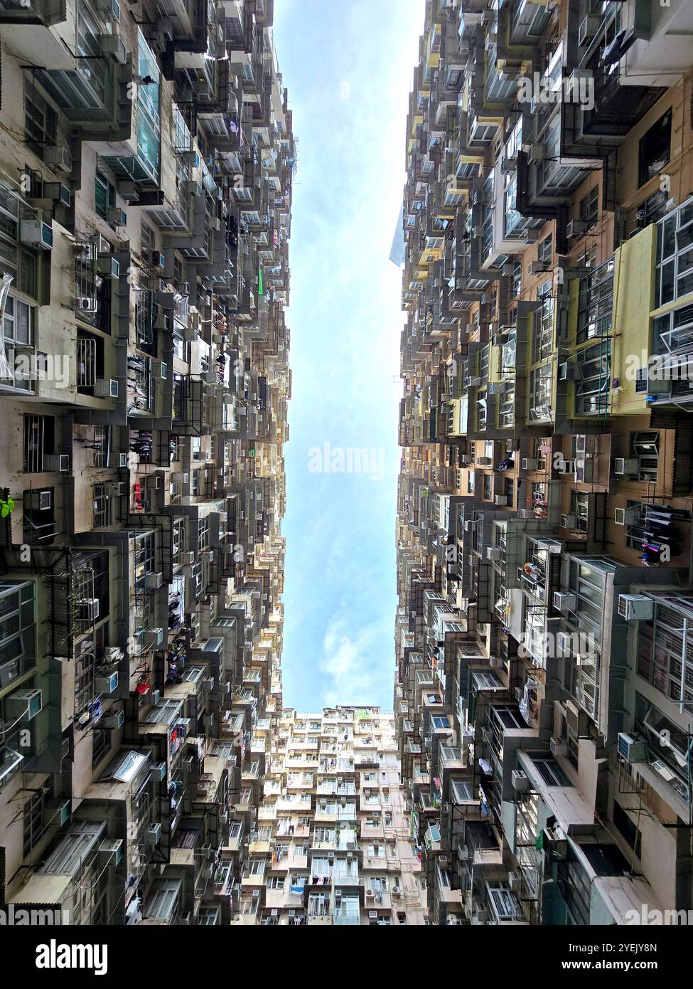 The Monster building ( Yick Fat building ) in Quarry Bay, Hong Kong. - Smartphone Captured Stock Image