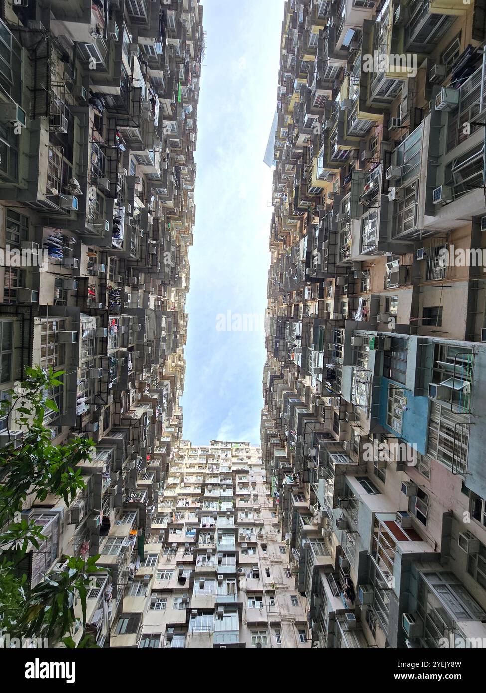The Monster building ( Yick Fat building ) in Quarry Bay, Hong Kong. - Smartphone Captured Stock Image