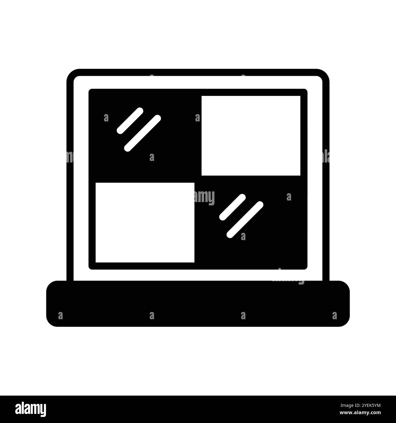Glass window with different blocks, icon of window in modern style ...