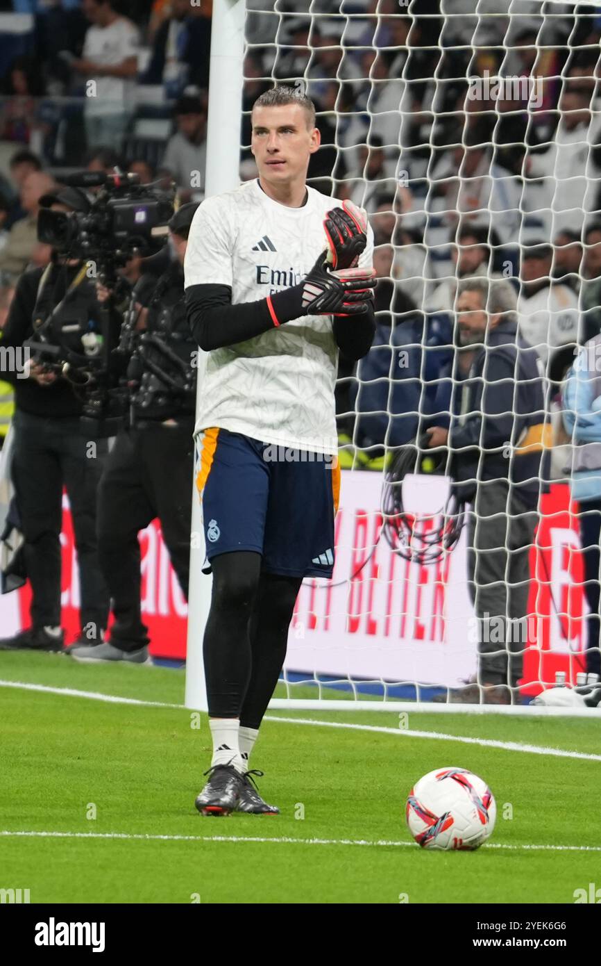 Andriy Lunin of Real Madrid during the Spanish championship La Liga ...