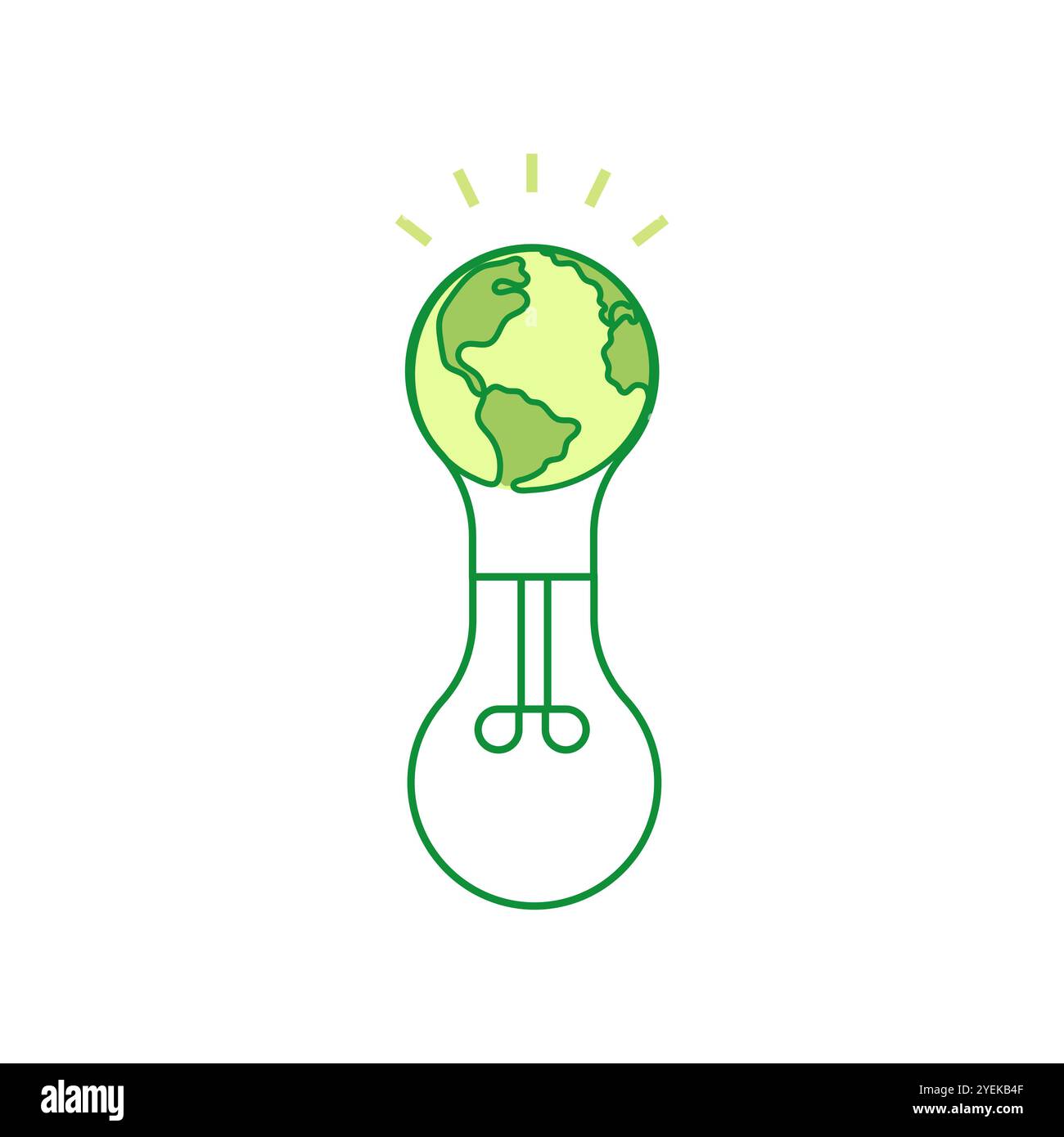 Earth Day. Light bulb with planet earth inside. Earth hour. Energy saving. Vector illustration. Stock Vector