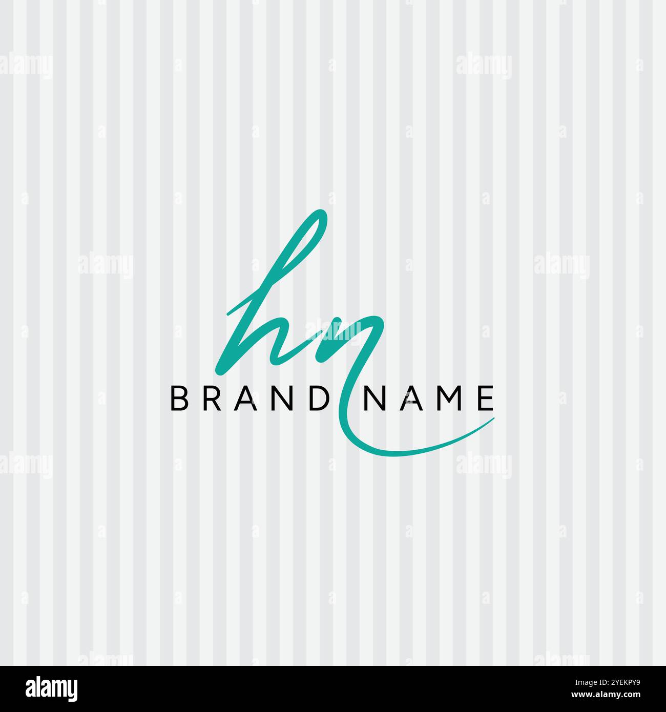 Initial Signature Logo for Letter HN - Vector Logo Template in Handwritten Signature Style Stock Vector