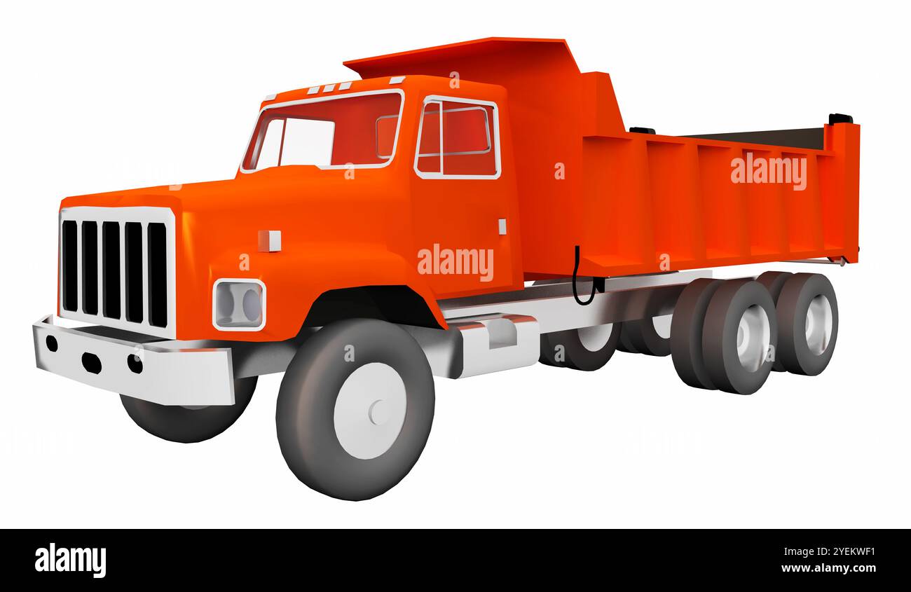 Dump truck isolated on white background Stock Photo - Alamy