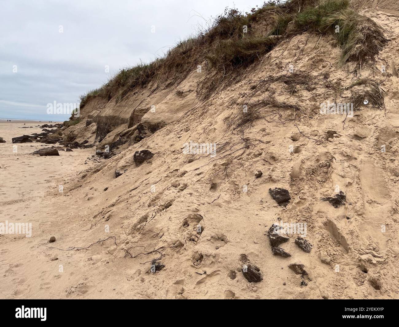 Sand Dune Erosion at Formby Mersyside UK - Smartphone Captured Stock Image