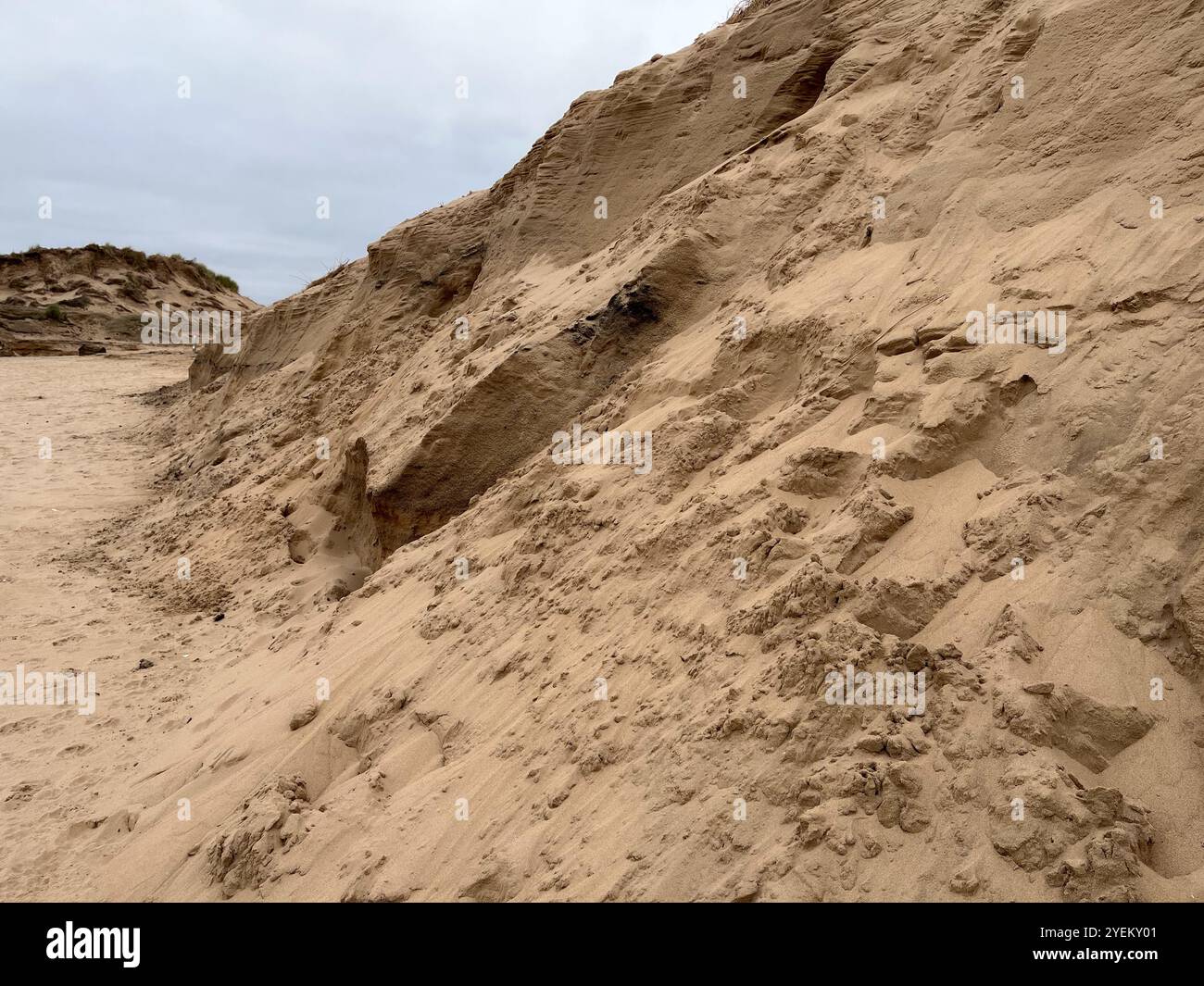 Sand Dune Erosion at Formby Mersyside UK - Smartphone Captured Stock Image
