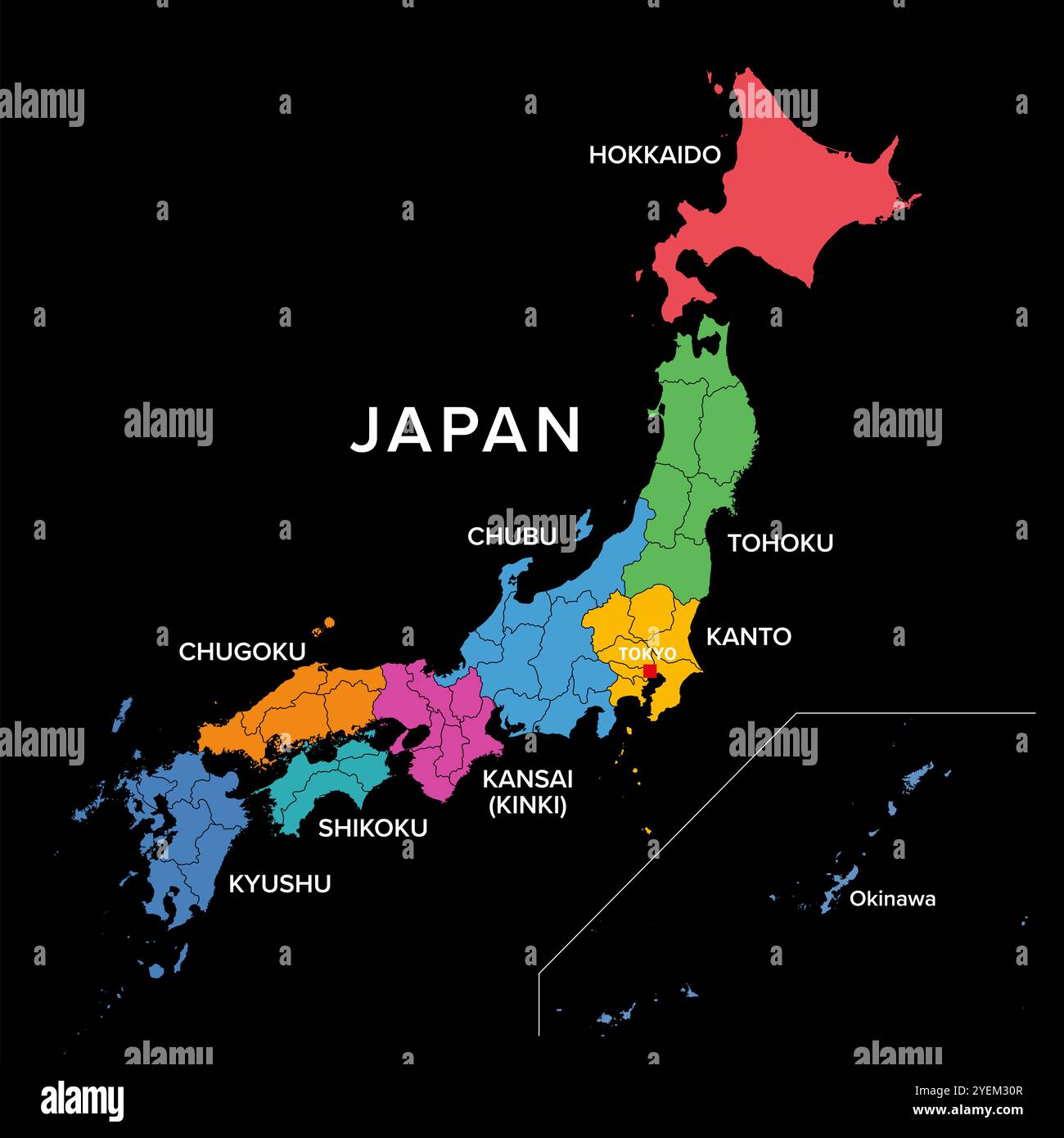Country japan map hi-res stock photography and images - Alamy
