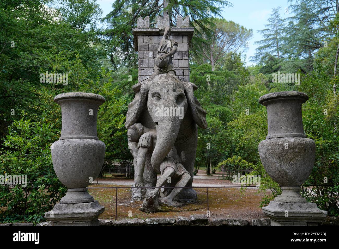 Elephant,Sacro Bosco,Sacred Forest,Park of the Monsters,Parco dei Mostri,Bomarzo Stock Photo