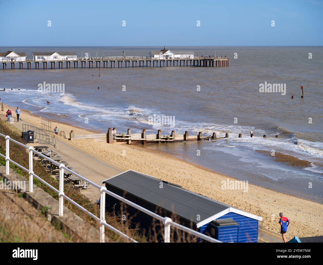 Pier And Beach Southwold East Suffolk Stock Photo Alamy