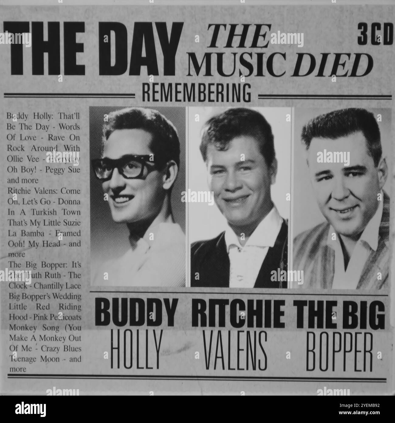 Various Artists The Day The Music Died Original Vinyl Cover Stock