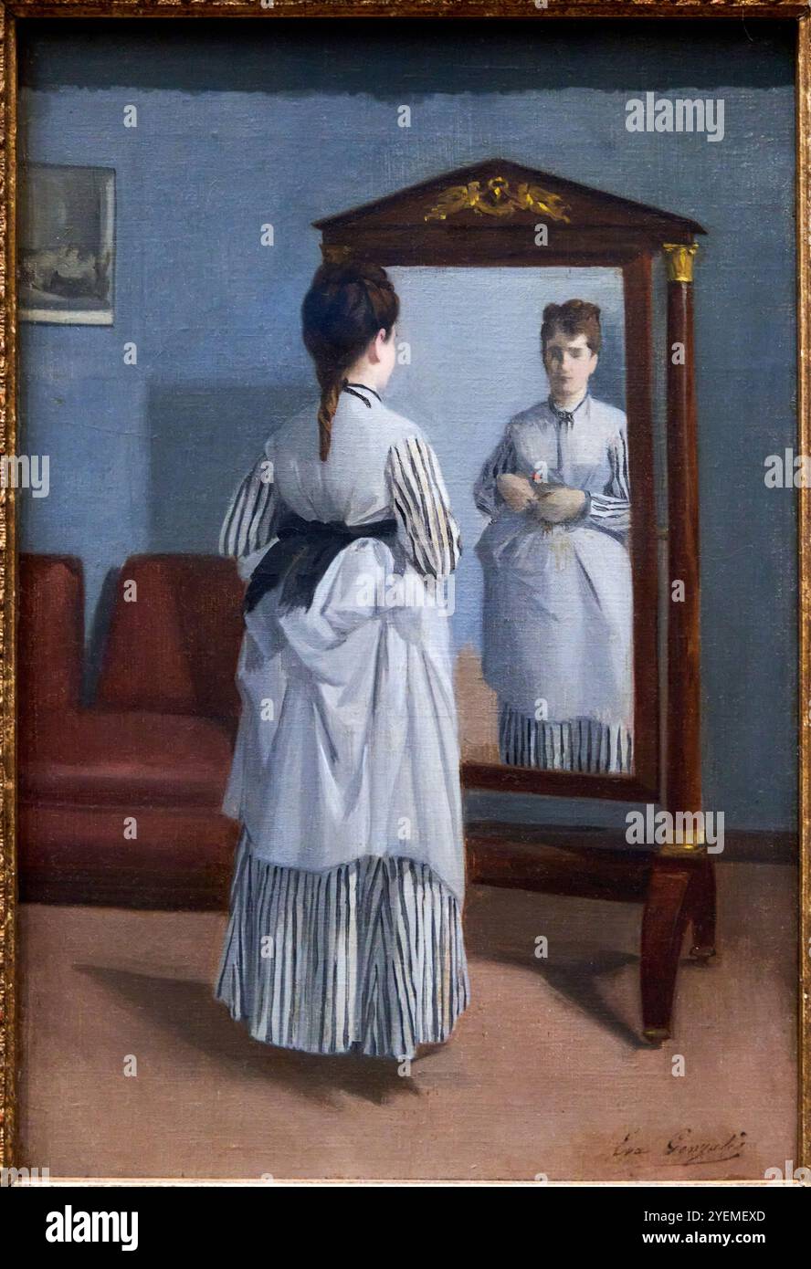 The Full-length Mirror, about 1869- 1870, Eva Gonzalès (1847-1883), The National Gallery, London, UK Stock Photo