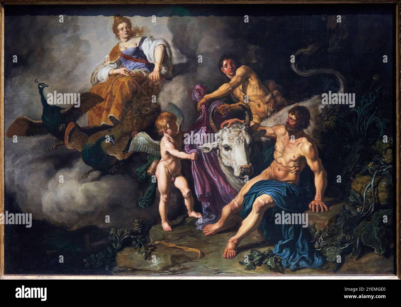 Juno discovering Jupiter and lo, 1618, Pieter Lastman (1583-1633), The National Gallery, London, UK Stock Photo