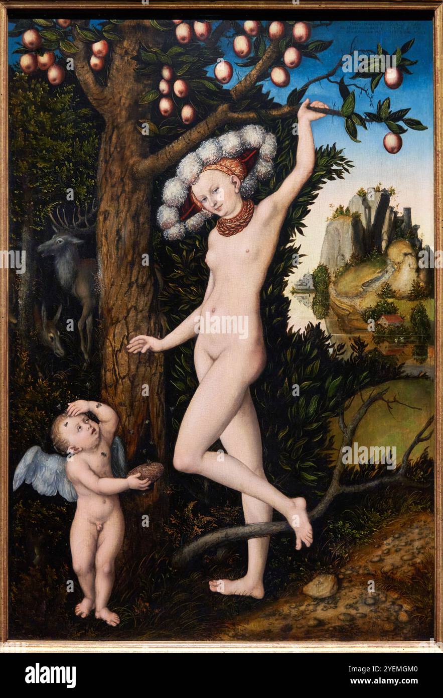 Cupid complaining to Venus, 1526-1527, Lucas Cranach the Elder (1472-1553), The National Gallery, London, UK Stock Photo