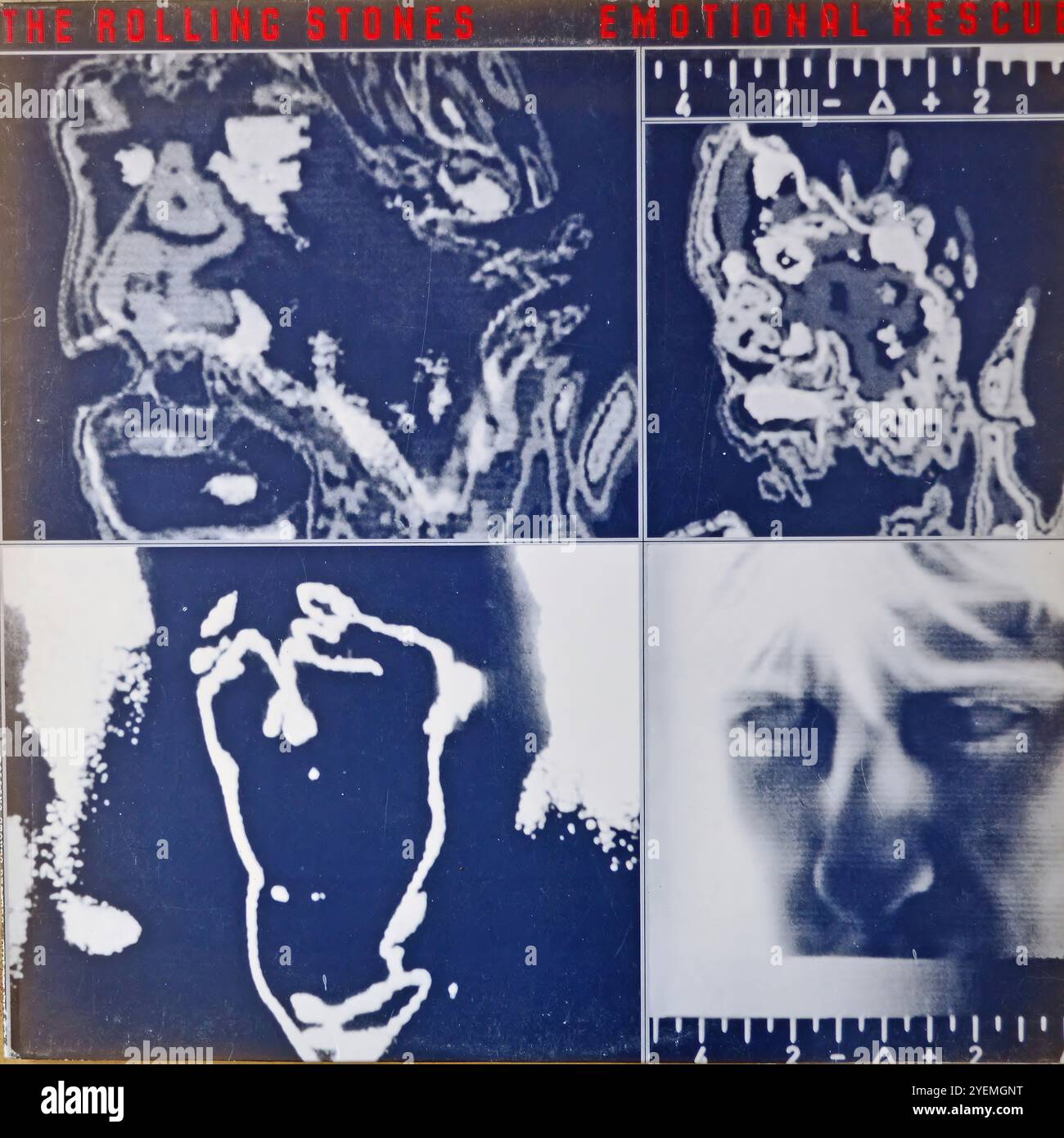 The Rolling Stones - Emotional Rescue - Original Vinyl Cover Stock Photo