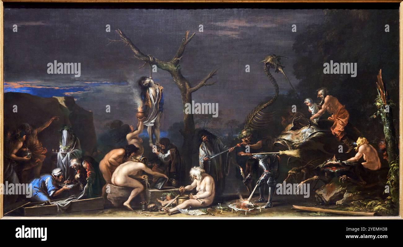 Witches at their Incantations, about 1646, Salvator Rosa (1615-1673), The National Gallery, London, UK Stock Photo