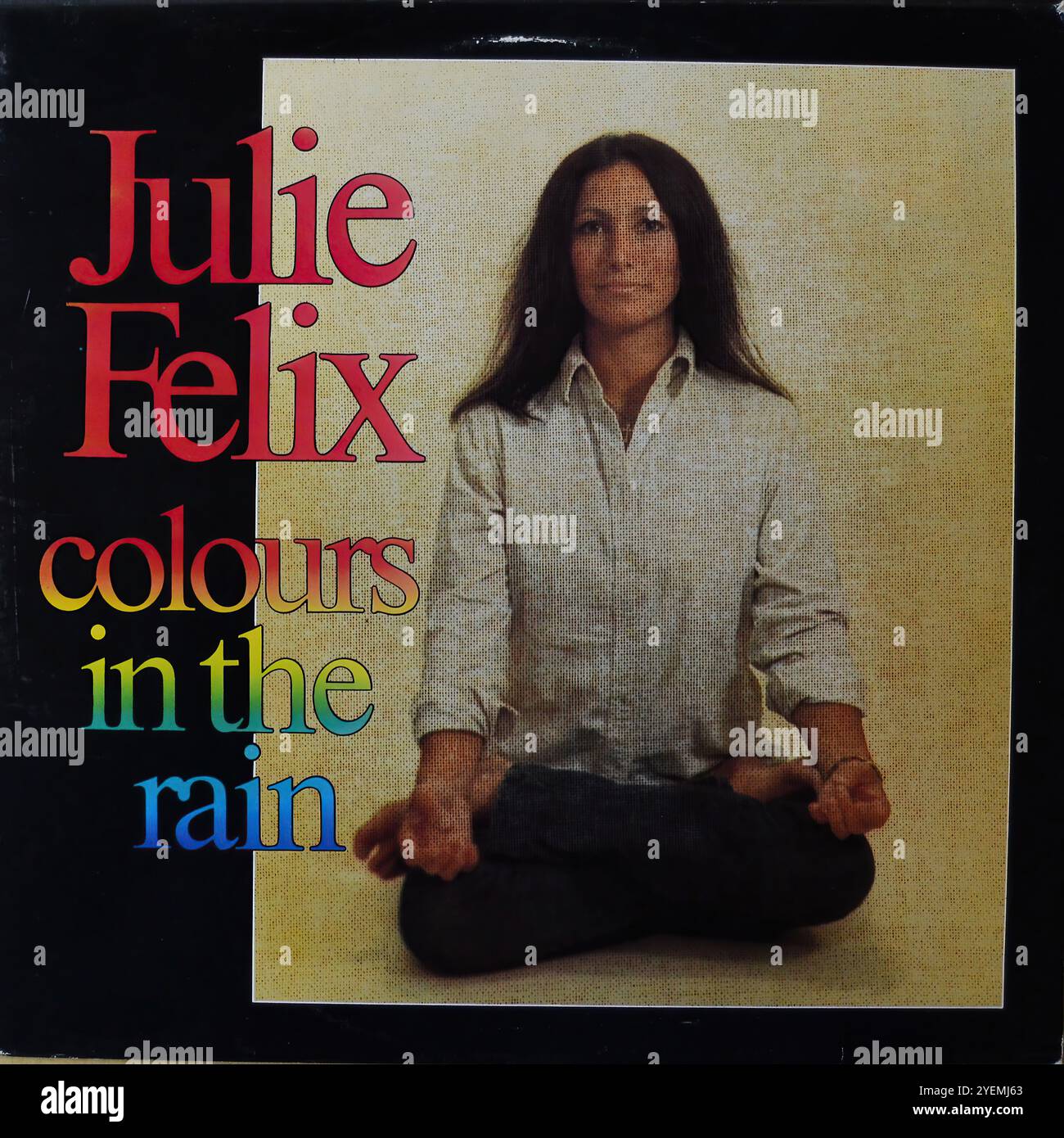 Julie Felix - Colours In The Rain - Original Vinyl Cover Stock Photo - Alamy